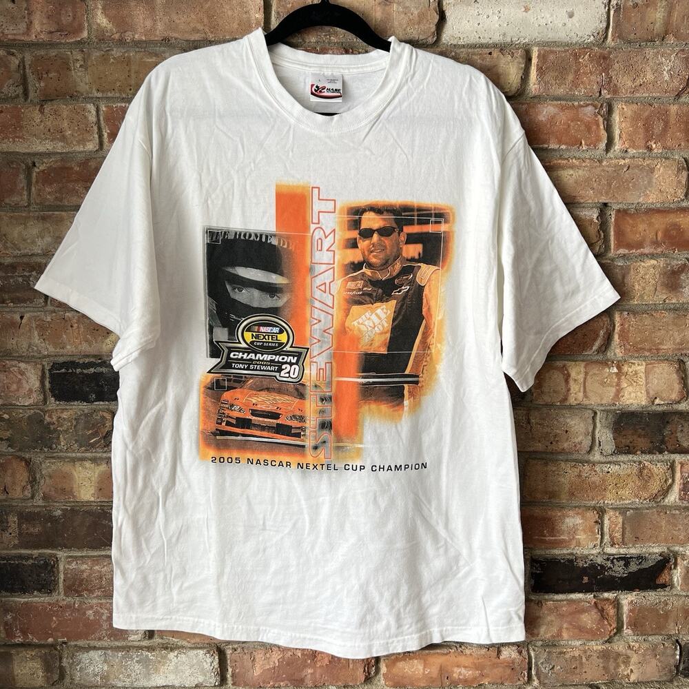 Chase Authentics 2005 Tony Stewart Nextel Champion Shirt Mens Large White